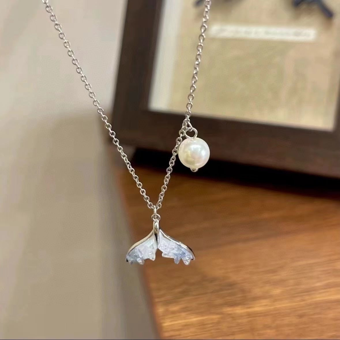 A summer-themed pearl jewelry set with 6–7mm freshwater pearls and 14k gold-filled design, inspired by mermaids and ocean hues.