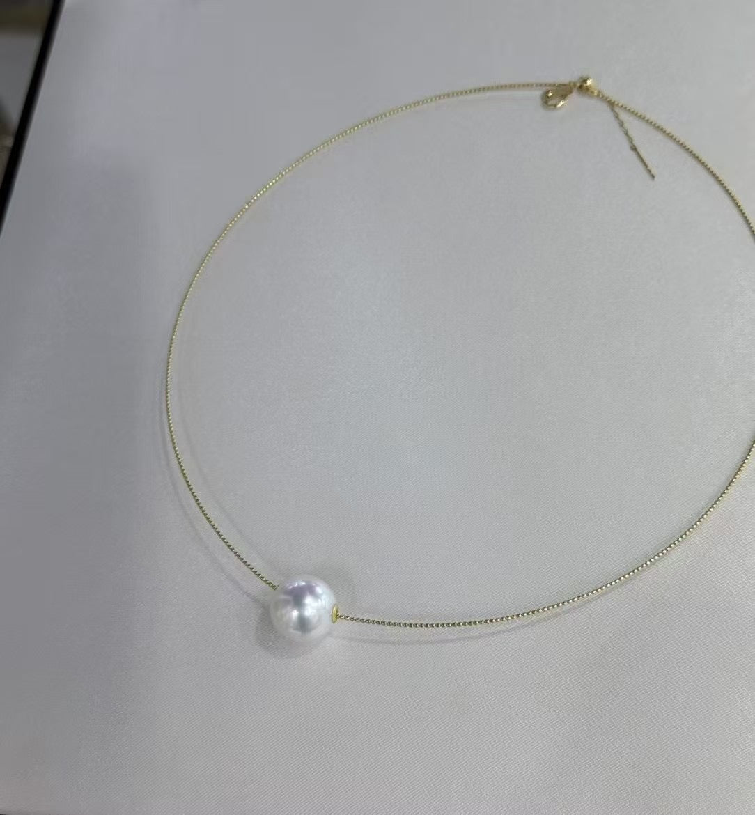 South Sea Australian white pearl choker with high luster pearls