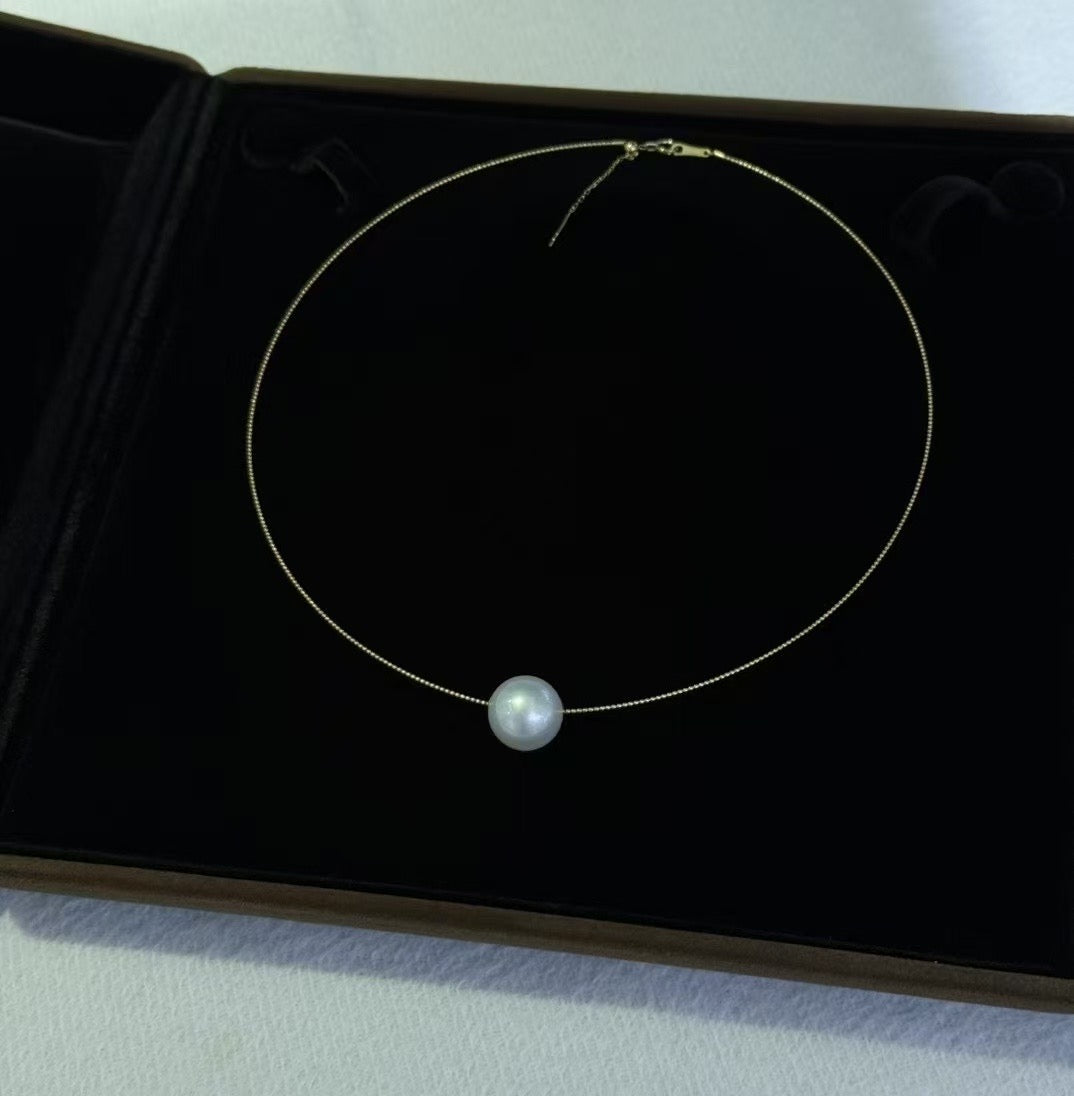 South Sea Australian white pearl choker with high luster pearls