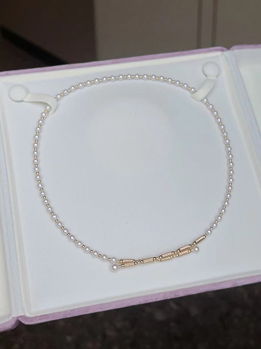 Convertible pearl necklace with magnetic clasp, showing multiple wearing styles
