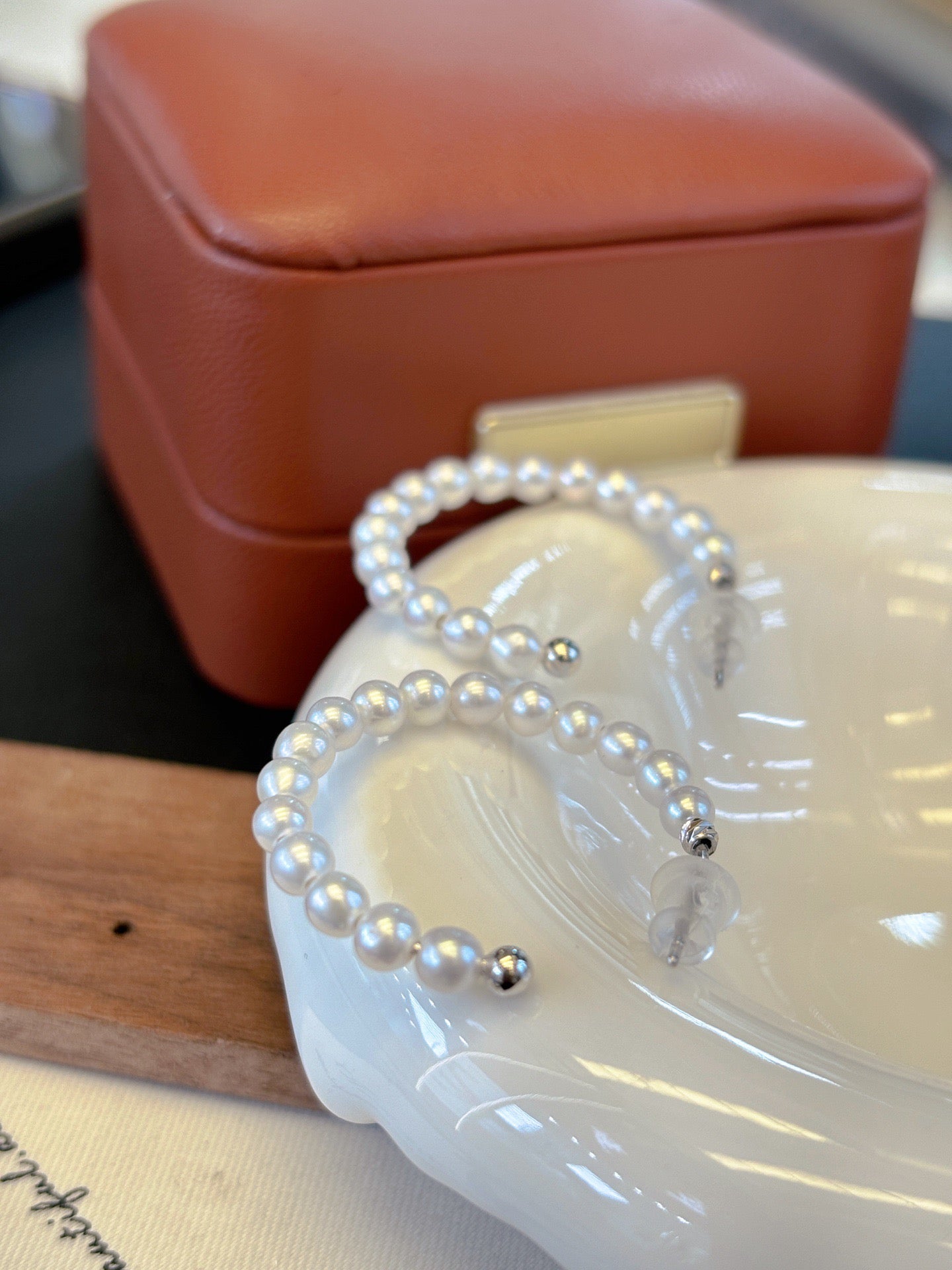 14k gold hoop earrings with delicate freshwater baby pearls