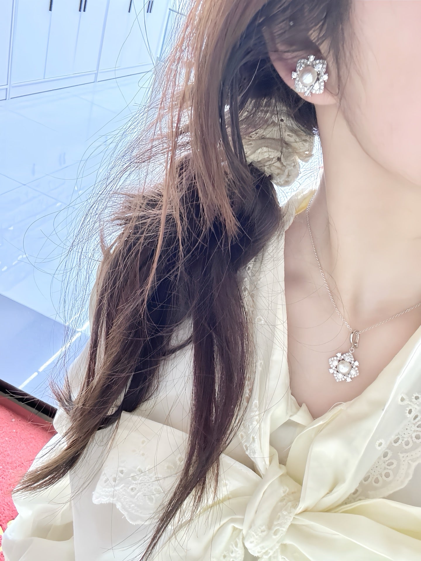 stunning jewelry set features icy crystal sparkle