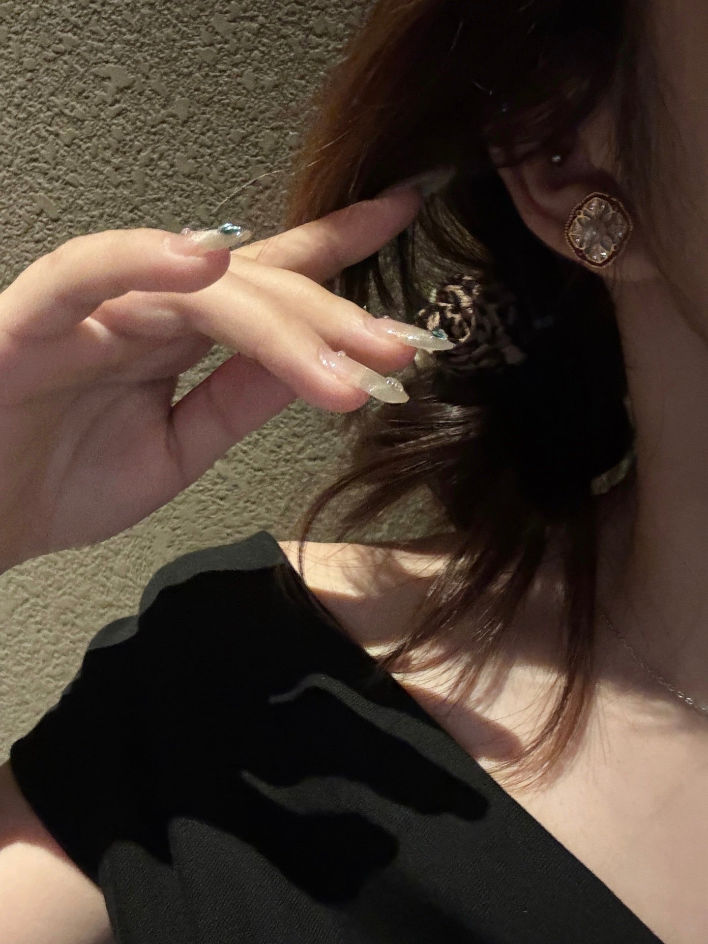 Vintage-style Monet garden enamel earrings with 4-5mm freshwater pearls and sterling silver posts