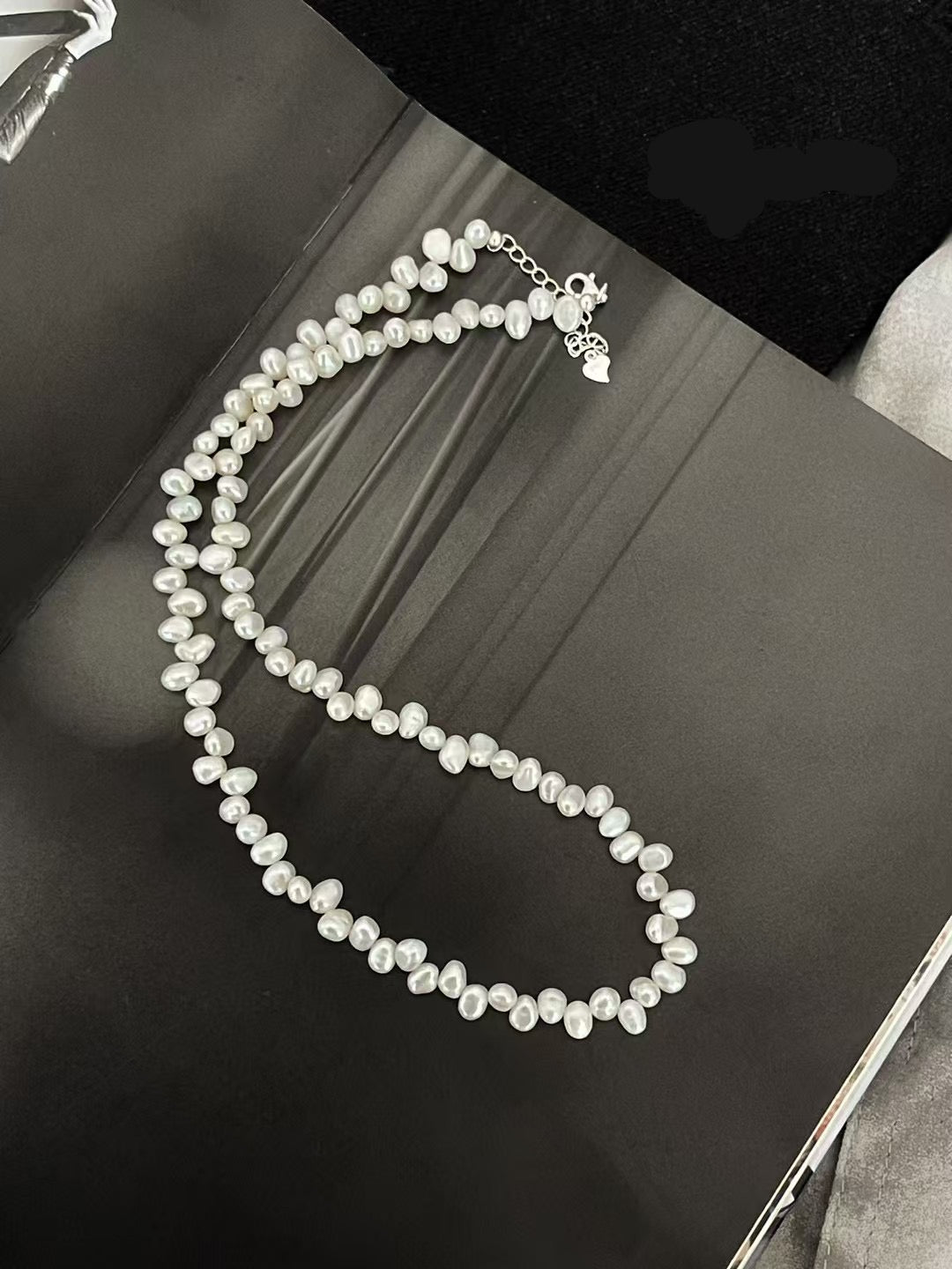 Irregular baroque freshwater pearl necklace with 925 silver clasp and INS-inspired modern styling