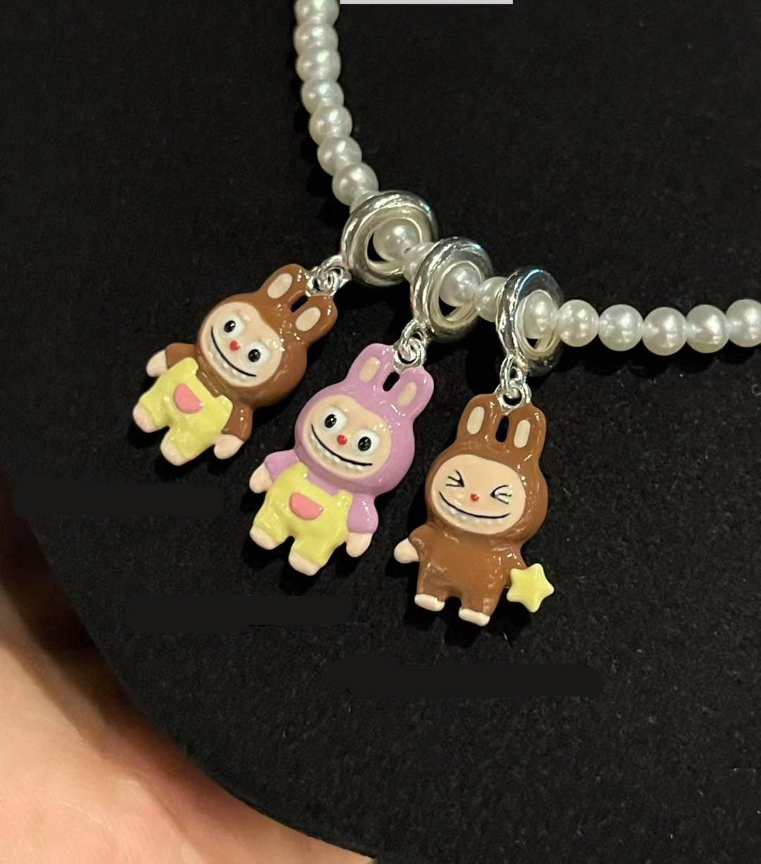Close-up of pastel dopamine beads and baby pearls