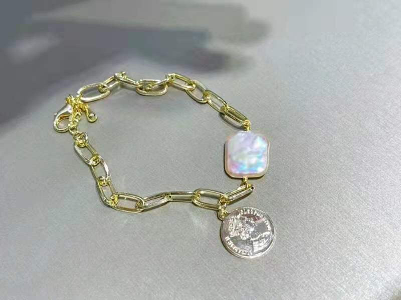 Close-up of natural square baroque pearl texture