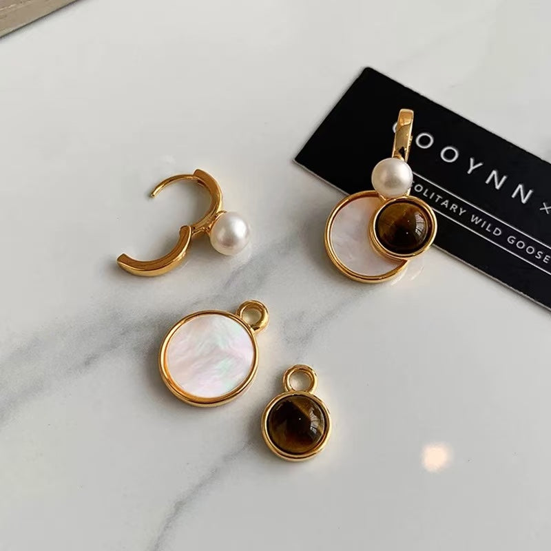 Earrings in warm Maillard-inspired tones