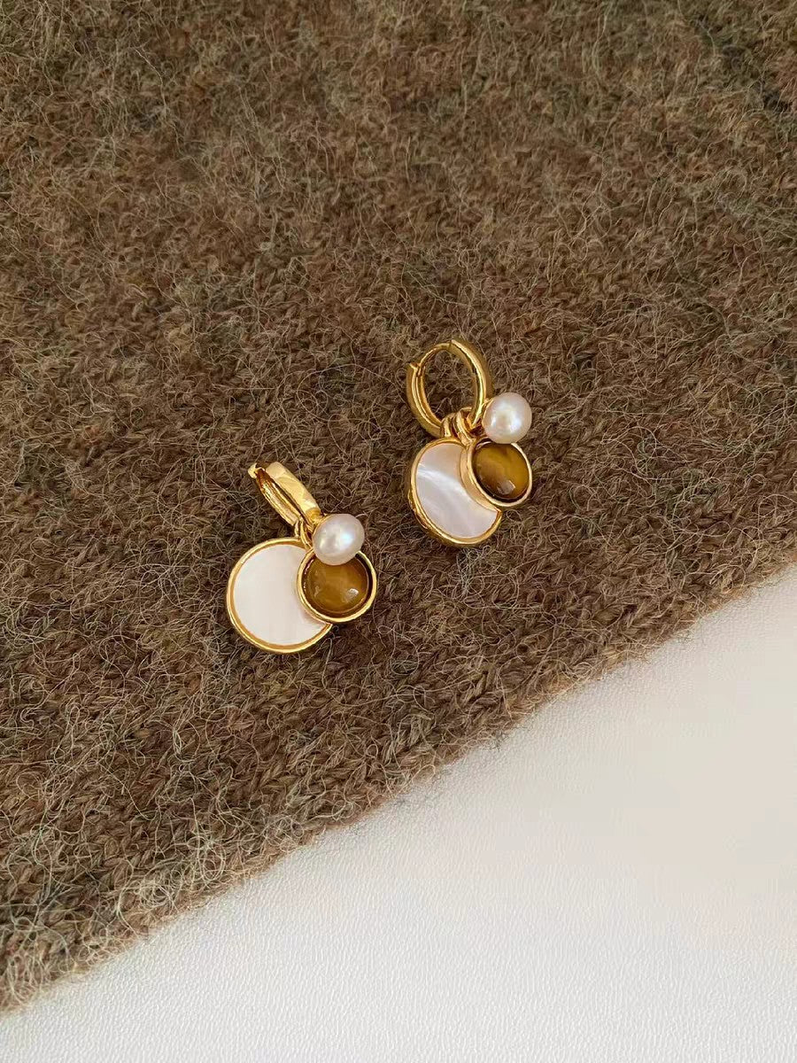 Earrings in warm Maillard-inspired tones