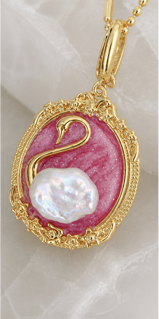 Macro product detail of Elysian Pearl Swan Baroque Pearl Pendant