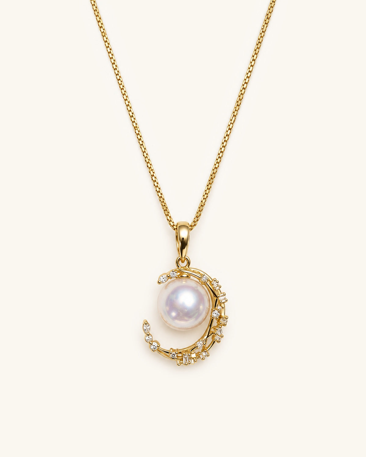 Crescent Edison Pearl Necklace