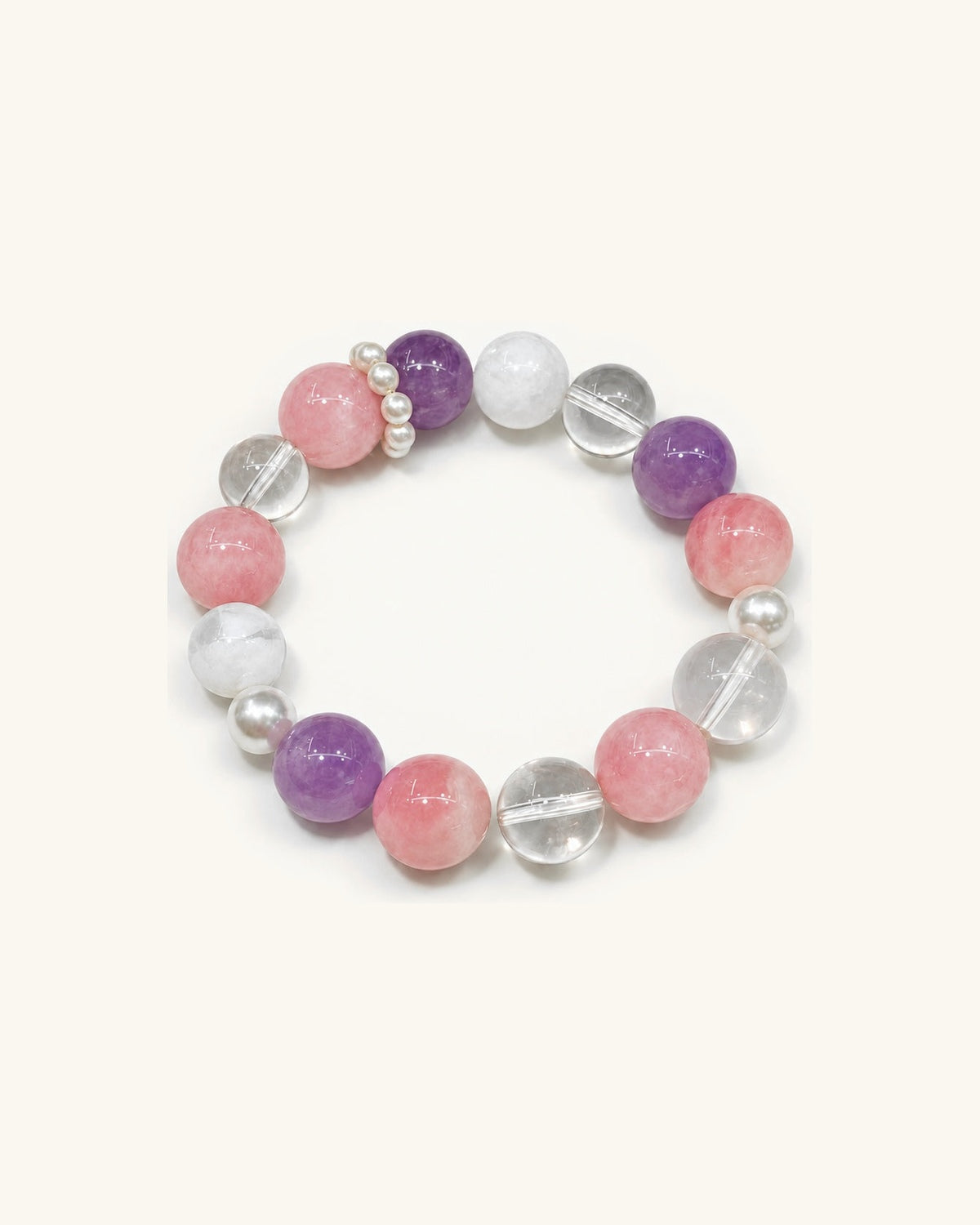 Lilac Blush – Amethyst & Pink Quartz Bracelet