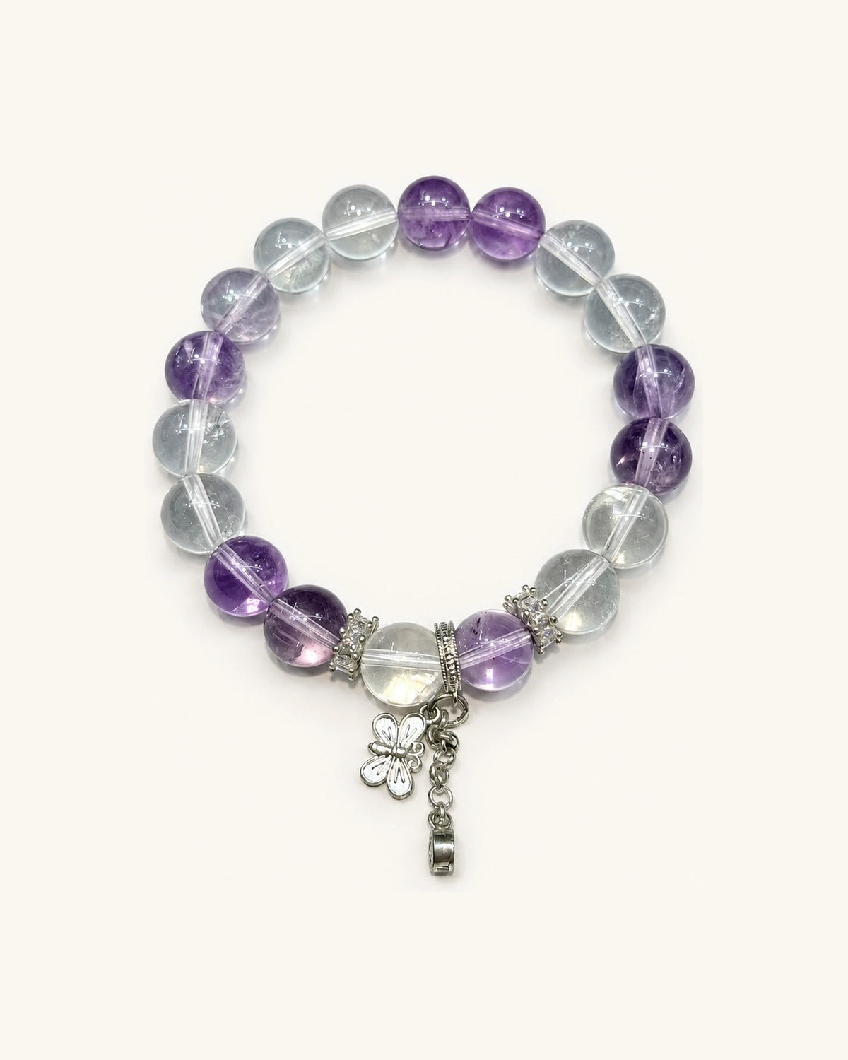 Violet Wing – Amethyst & Clear Quartz Bracelet