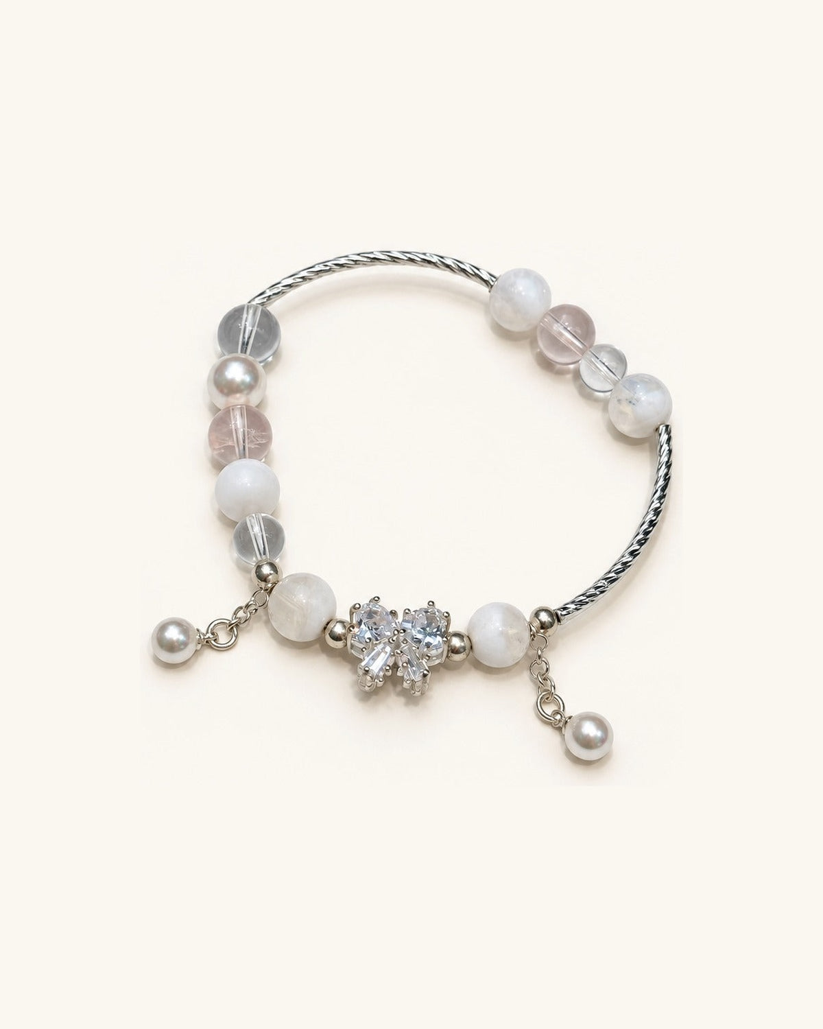 Pearl Crescent – Moonstone & Quartz Bracelet