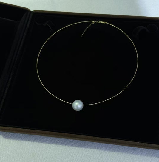 South Sea Australian white pearl choker with high luster pearls