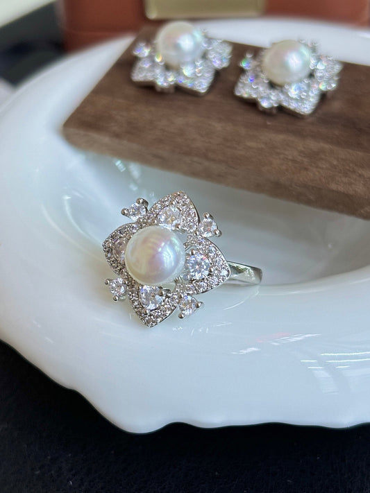 stunning jewelry set features icy crystal sparkle
