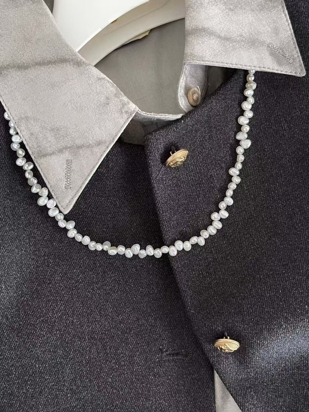 Irregular baroque freshwater pearl necklace with 925 silver clasp and INS-inspired modern styling