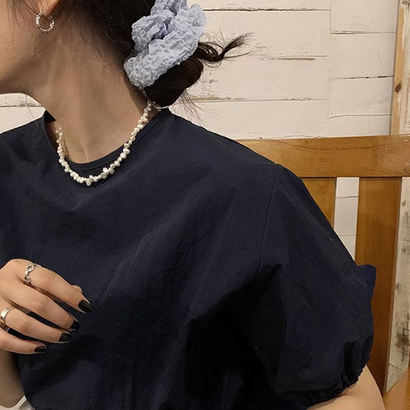 Irregular baroque freshwater pearl necklace with 925 silver clasp and INS-inspired modern styling