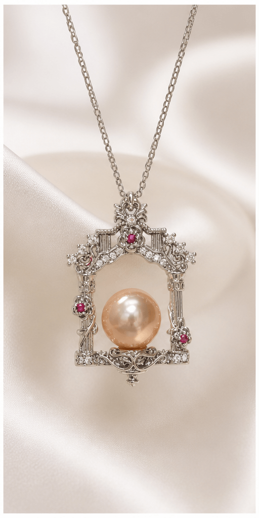 Elysian Pearl Golden Edison Pearl Door Pendant in a product-only ivory studio setting