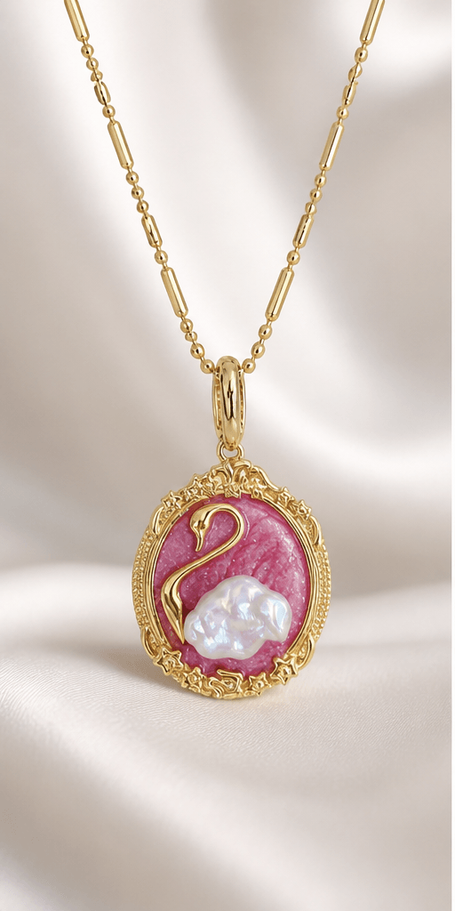 Elysian Pearl Swan Baroque Pearl Pendant in a product-only ivory studio setting