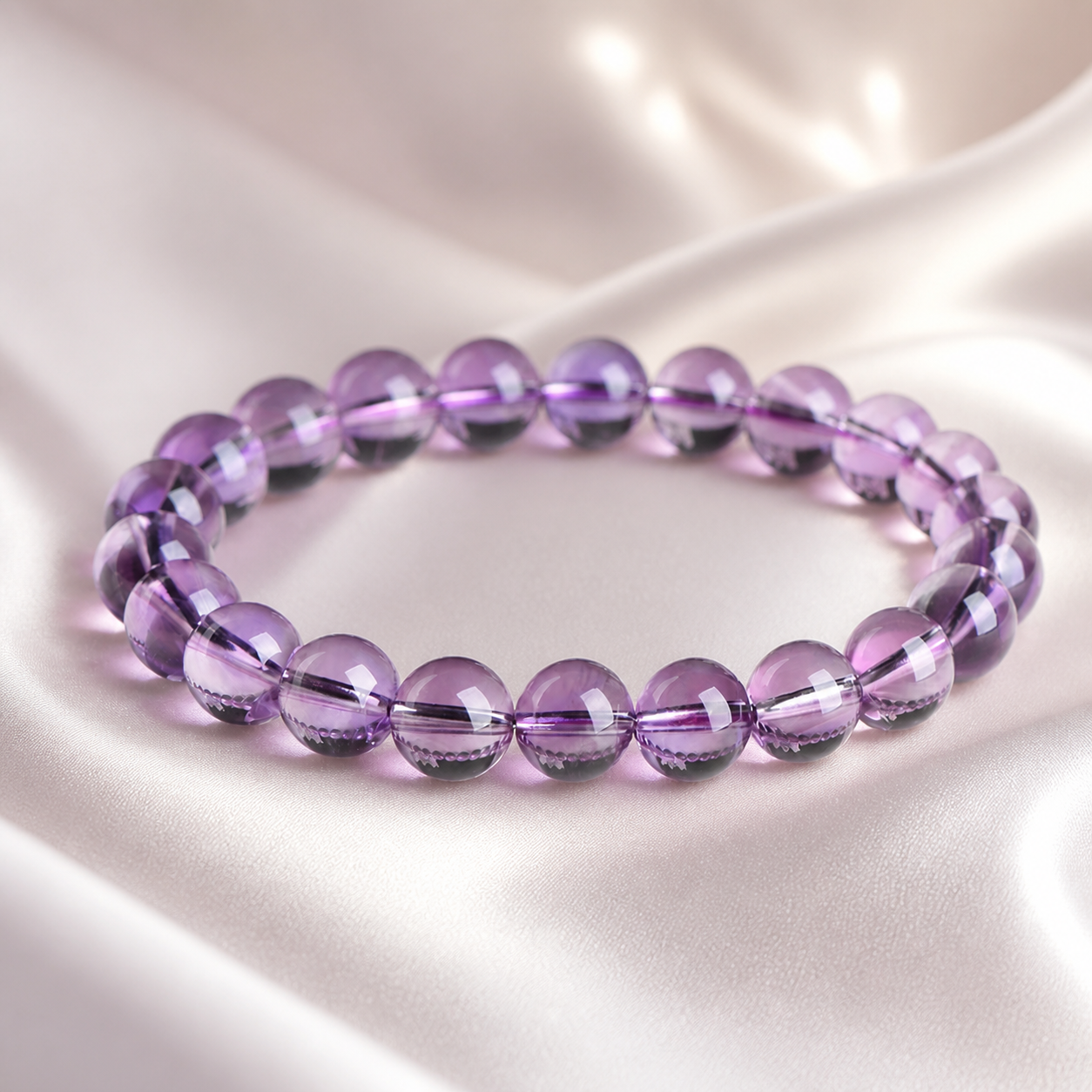 Luna Veil Violet Stillness Amethyst Bracelet studio product view