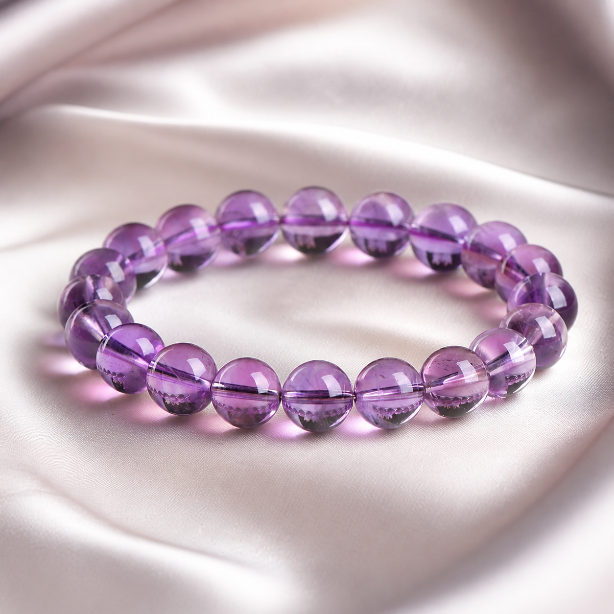 Luna Veil Quiet Oracle Amethyst Bracelet studio product view