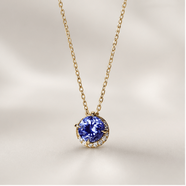 Luna Veil Night Bloom Amethyst Pendant studio product view