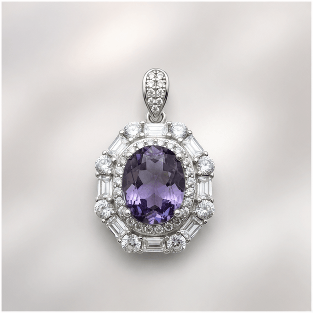 Luna Veil Lavender Resolve Amethyst Pendant studio product view