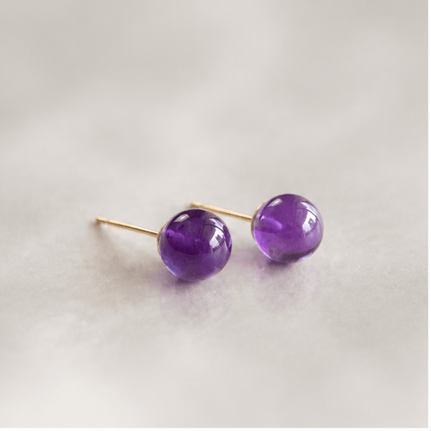Luna Veil Twilight Focus Amethyst Earrings studio product view