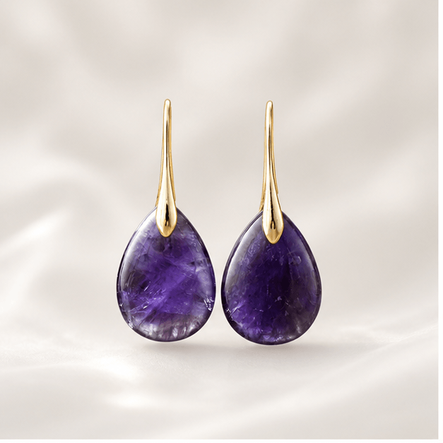 Luna Veil Velvet Clarity Amethyst Earrings studio product view