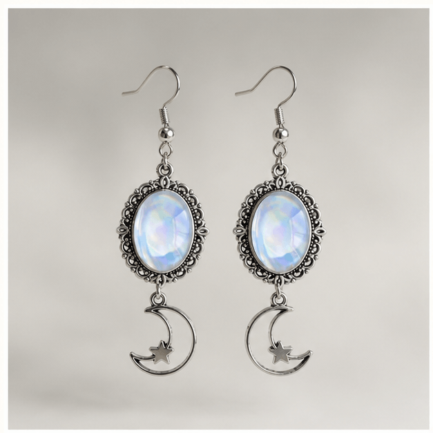 Luna Veil Petal Calm Rose Quartz Earrings studio product view