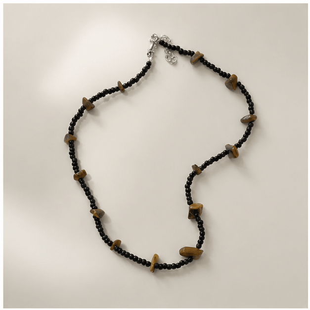 Luna Veil Confident Path Tiger's Eye Necklace studio product view