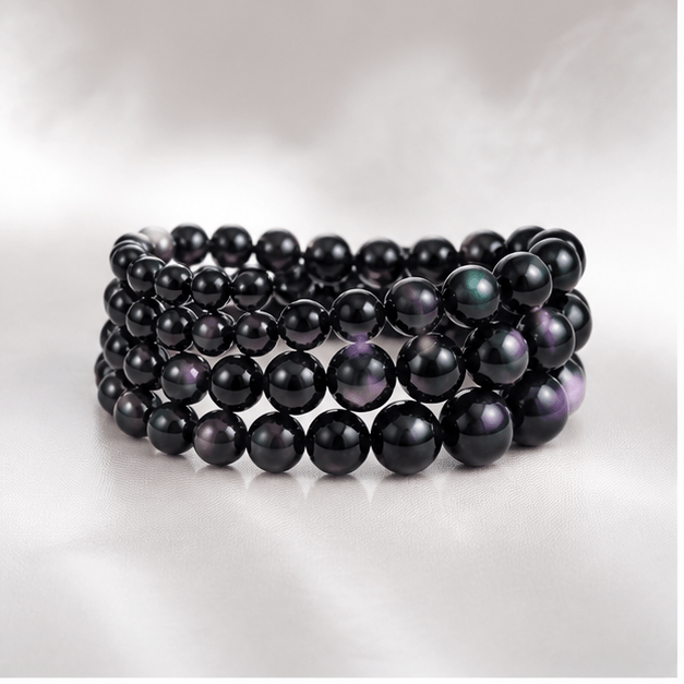 Luna Veil Black Mirror Obsidian Bracelet studio product view