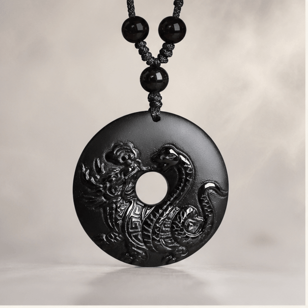 Luna Veil Clear Limit Obsidian Pendant studio product view