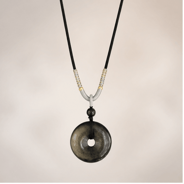 Luna Veil Shadow Release Obsidian Necklace studio product view