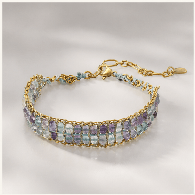 Luna Veil Clear Sequence Fluorite Bracelet studio product view