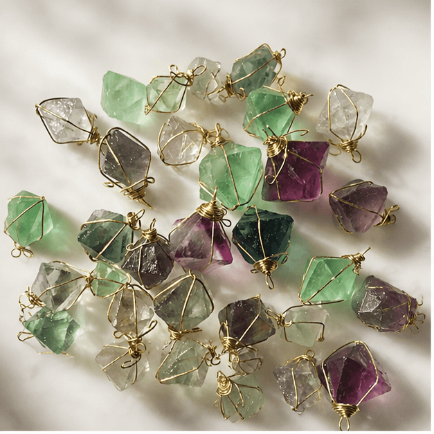 Luna Veil Clean Decision Fluorite Pendant studio product view