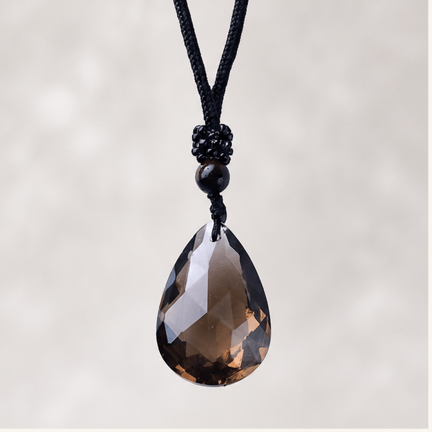 Luna Veil Soft Landing Smoky Quartz Pendant studio product view
