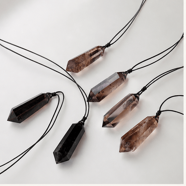 Luna Veil Earth Boundary Smoky Quartz Pendant studio product view