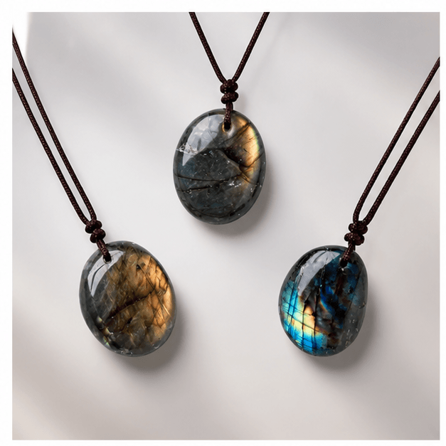 Luna Veil Hidden Light Labradorite Pendant studio product view