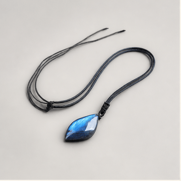 Luna Veil Aurora Shift Labradorite Pendant studio product view