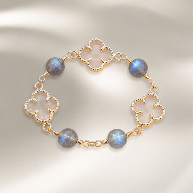 Luna Veil Silver Intuition Moonstone Bracelet studio product view