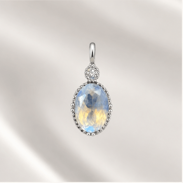 Luna Veil Lunar Mirror Moonstone Pendant studio product view