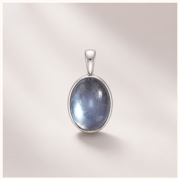 Luna Veil Open Water Aquamarine Pendant studio product view