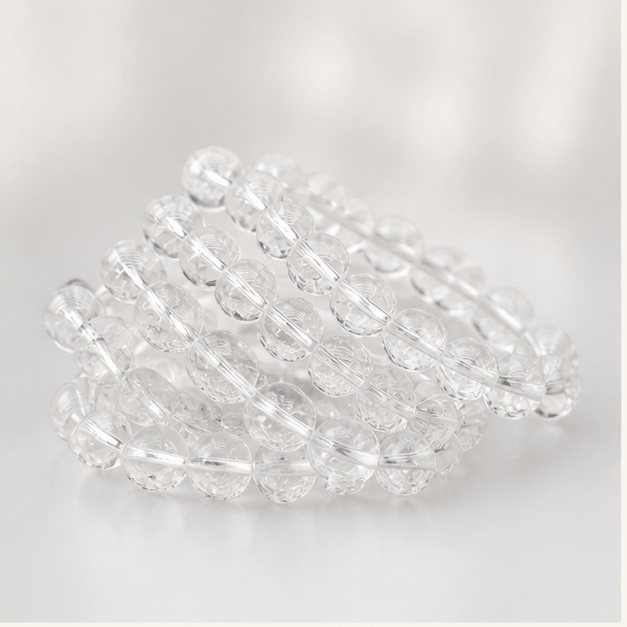 Luna Veil Open Light Clear Quartz Bracelet studio product view