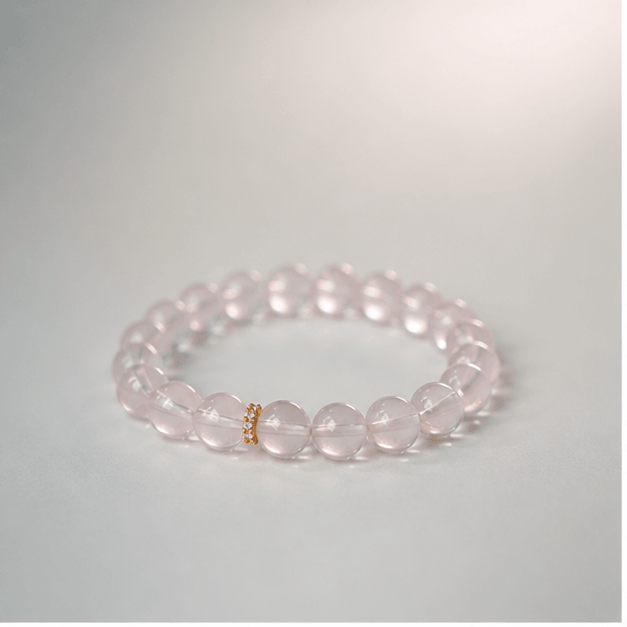 Luna Veil Kindred Glow Rose Quartz Bracelet studio product view