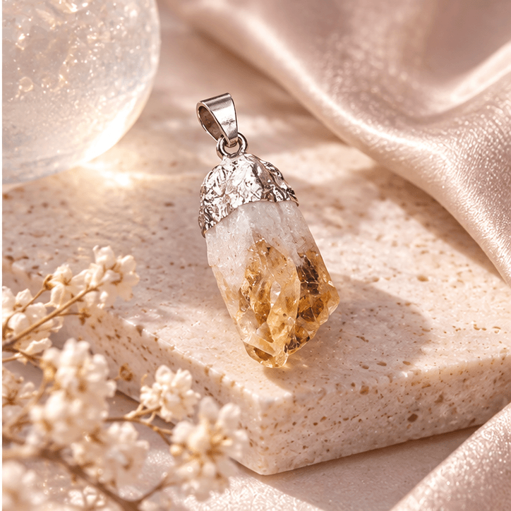 Raw Sun – Citrine Pendant — still-life view
