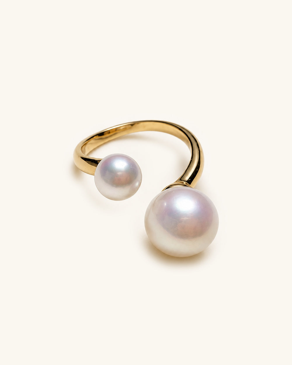 Edison Twin Pearl Adjustable Ring