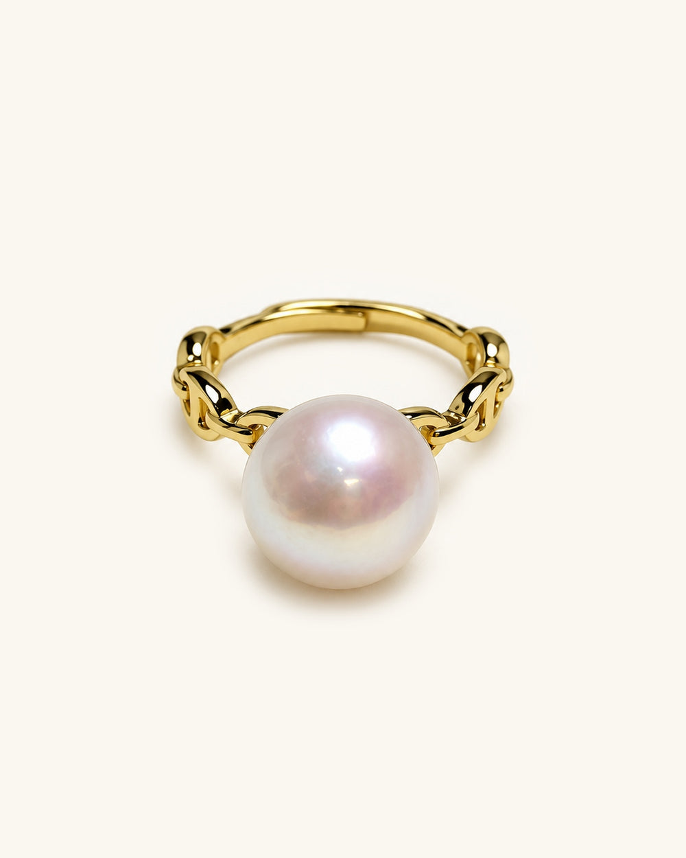 Anchor-Link Edison Pearl Adjustable Ring