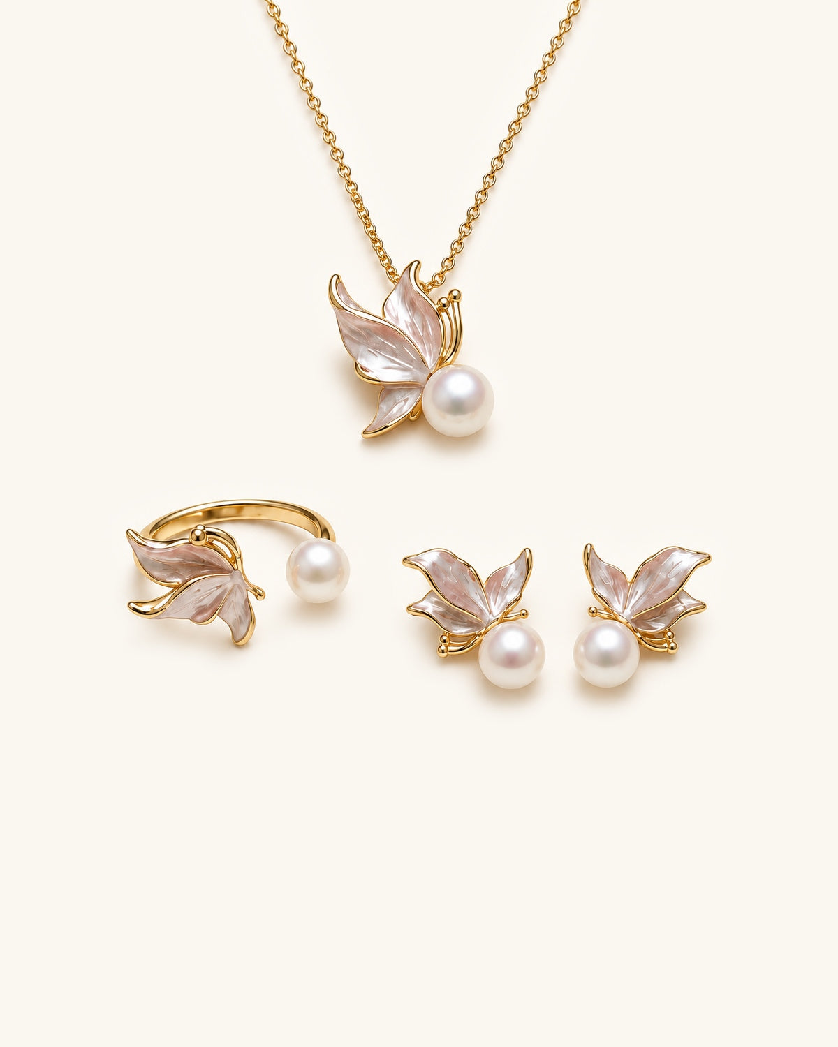 Butterfly Freshwater Pearl Jewellery Set