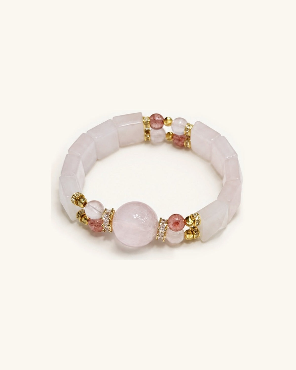 Rose Tile – Rose Quartz Bracelet